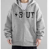 Youth Popular Hong Kong Style American Cardigan Hoodie Boys 2024 Y2k Harajuku New Autumn Trend Heavy Teenage Loose Hooded Jacket