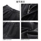 NEW JEANS High quality Multi-pocket Design High-street Cargo Pants Women Wide-leg Washable High-waisted Jeans Baggy Trousers