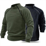 Mens Tactical Hoodies Military Pullover Long Sleeve Zipper Sweatshirts Stand Collar Outdoor Hiking Camping Army Outwear