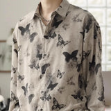 Spring Autumn New Fashion Turn-down Collar Long Sleeve Printing Blouse Tie Dye Men's Clothing Loose All-match Youth Button Shirt