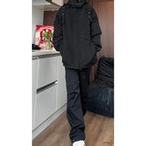 Hip Hop Mens Tracksuit Set Pant Zippers Pockets Outwear Streetwear Windbreaker Jackets And Pants 2 pcs Clothing