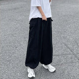 Fashion Casual Street Cargo Pants Men Japanese High Street Harajuku Straight Tube Loose Tide Hong Kong Style Retro Wide-Leg Pant