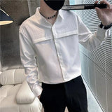 KPOP Fashion Style Harajuku Slim Fit Tops Loose All Match Casual Shirt Outerwear Stand Collar Solid Button Long Sleeve Blusa