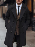 Men's autumn and winter new collection men's coat casual fashion double breasted mid length men's top coat