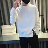 Spring Autumn Fashion Round Neck Long Sleeve Solid Fake Two Pieces Patchwork Sweatshirts Men's Clothing Korean Loose Casual Tops