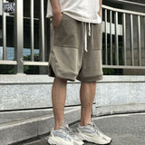 Summer Elegant Fashion Harajuku Slim Fit Ropa Hombre Loose Casual All Match Sports Shorts Pockets Patchwork Sweatpants