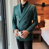 Dress Jackets Men's Suit Business Thin Double Breasted Coat Male Blazer Slim Fit Clothing Spring Clothes High Quality Summer