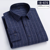 New in shirt high-quality plus size 100%cotton sanding long-sleeve shirts for men casual shirt plaid tops single pocket clothes