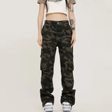 Camouflage Cargo Pants Loose Casual Multi-pocket Baggy Elastic Waist Wide-leg summer High Street jogger Hiking fatigue trousers