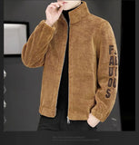 Spring Autumn New Trendy Temperament Handsome Fashion Male Coat Casual Simple Solid Color Loose Warm Lamb Fleece Top Men Clothes