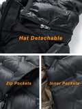 New Winter Men's Down Jacket Hat Detachable White Duck Down Padded Graphene Heating Warm Hooded Windbreaker Puffer Coat 8XL