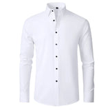 Spring KPOP Fashion Style Harajuku Slim Fit Ropa Hombre Loose Casual All Match Shirt Solid Button Square Neck Long Sleeve Blusa