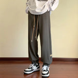 Y2k Fashion Casual Waffle Pants Mens Spring Autumn Casual Full Length Sweatpants American Retro Youth Draw Rope Sweatpants Trend