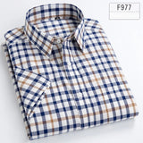 New in shirt hight qulity100%cotton summer short sleeve shirts for men slim fit Casual shirt thin plaid tops soft office clothes