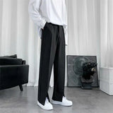 Spring/Summer Black Suit Pants Men Fashion Society Mens Dress Pants Korean Loose Straight Pants Mens Office Formal Trousers