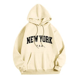 Men Women New York U.S.A City Hoodies Fashion Letter Printed Graphic Sweatshirts Loose Casual Harajuku Hooded Pullover Sportwear