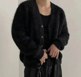 Tops Korean Style New Mens Fashionable Fleece Shirts Soft Comfortable Leisure Streetwear Male Cardigan Blouse S-5XL