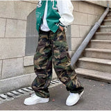 Y2k American High Street Retro Hiphop Camouflage Cargo Pants Thin Pants Gothic Fashion Men Straight Leg Casual Pants Trend Brand