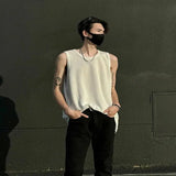 Elegant Fashion Harajuku Slim Fit Ropa Hombre Loose Casual All Match Sport T-shirts O Neck Solid Insert Sleeveless Tank Tops