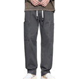 Elegant Fashion Harajuku Slim Fit Ropa Hombre Loose Casual Cargo Pants Sport All Match Solid Pockets Straight Cylinder Trousers