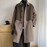 Mens Trench Coat Contrast Business Casual Cape Coat Autumn Streetwear Fashion Korean Commuter Long Coat Men'S Clothing