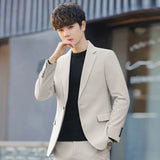 Dress Jackets Men's Suit Business Thin Double Breasted Coat Male Blazer Slim Fit Clothing Spring Clothes High Quality Summer