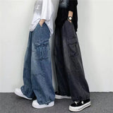 Autumn Harajuku Fashion retro High Street hiphop Pants Straight Wide Leg Pants Women Casual Loose Big Pockets Cargo Jeans