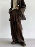 Spring Coffee Flowy Baggy Wide Leg Pants for Mens Streetwear Unisex Clothing Fashion Loose Casual Soft Trousers