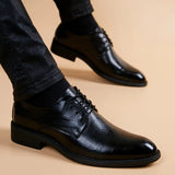 Men Wedding Leather Business Men's Dress Pointed Casual Youth British Style Inner Heightening Spring New Arrivals Shoes