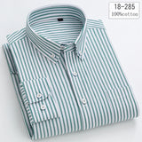 New in shirt 100%cotton long-sleeve shirts for men slim fit plain shirt thin plaid striped tops fashion elegants office clothes