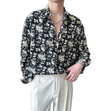 Printing Shirts Floral  Loose Temperament Fashionable Button Man Spring Summer Turn-down Collar Handsome Men's Clothing