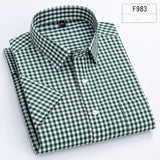 New in shirt hight qulity100%cotton summer short sleeve shirts for men slim fit Casual shirt thin plaid tops soft office clothes