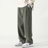 Spring Summer KPOP Fashion Style Harajuku Slim Fit Cargo Pants Loose Pockets All Match Casual Pants Solid Straight Leg Pants