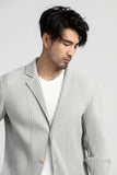 Miyake Blazer Men Pleated Black Suits For Men Stretch Fabric Slim Fit Coat High Quality Casual Japanese Style Blazers