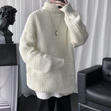 Autumn Winter Mens Casual Turtleneck Pullover Men's Long Sleeve Rollneck Sweater Korean Style Fashion Warm Knitted Sweater