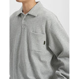 Autumn Clothing Men's Leisure Cotton Long Sleeve Polo Shirt Light Luxury Solid Color Texture Lapel Loose Leisure T-Shirt M-3XL