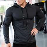 Mens Fitness Tracksuit Running Sport Hoodie Gym Joggers Hooded Workout Athletic Clothing Muscle Training Sweatshirt Tops