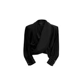 Spring Oversized Men Shirt Long Sleeve Elegant Luxury V-neck Design Liquid Texture Clothes Patchwork Male Top