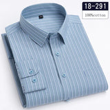 New in shirt 100%cotton long-sleeve shirts for men slim fit plain shirt thin plaid striped tops fashion elegants office clothes