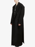 Autumn Winter Extra Long Black Oversized Thick Warm Soft Wool & Blends Coat Men Double Breasted Korean Fashion