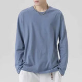 Spring Autumn Fashion Round Neck Long Sleeve Solid Color Tees Men's Clothing Casual Loose Japanese Style Chaopai Thin T-Shirts