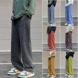 Spring Distressed Men Sweatpants Washed Loose Fashion Large Size Male Trousers Streetwear Y2K Hip Hop Man Casual Pants