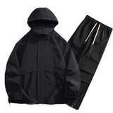 Hip Hop Mens Tracksuit Set Pant Zippers Pockets Outwear Streetwear Windbreaker Jackets And Pants 2 pcs Clothing