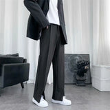 Spring/Summer Black Suit Pants Men Fashion Society Mens Dress Pants Korean Loose Straight Pants Mens Office Formal Trousers