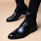 Men Wedding Leather Business Men's Dress Pointed Casual Youth British Style Inner Heightening Spring New Arrivals Shoes