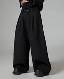 Spring Autumn Oversized Long Black Flowy Baggy Wide Leg Pants for Mens Streetwear Loose Casual Soft Trousers 