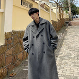 Trench Men Autumn Handsome All-match Fashion Prevalent Double Breasted Korean Commuting Style High Street Males Overcoats Daily