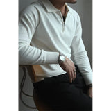 Autumn Clothing Men's Clothing Luxury Knitted Polo Shirt Casual Fashion Zippers Solid Color Long Sleeve Pullovers Leisure Shirts