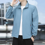 Elegant Fashion Harajuku Slim Fit Ropa Hombre Loose Casual All Match Tops Solid Zipper O Neck Cardigan Long Sleeve Outerwear