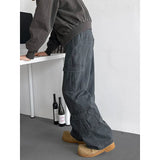 Cargo jeans mens Spring Men Baggy Jeans Men Wide Leg Pants Big Pockets Streetwear Trousers Male Loose Denim Pants